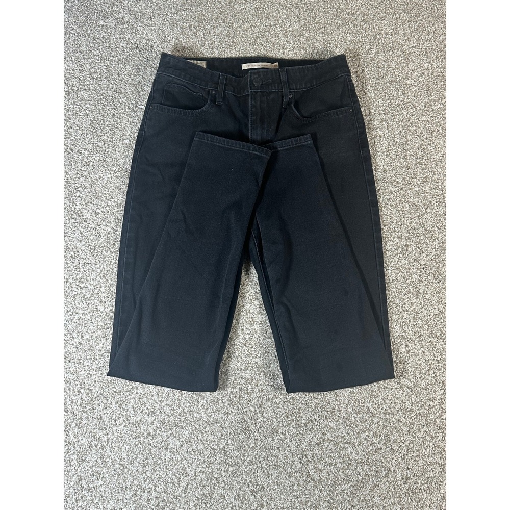Levis Premium 721 High Rise Skinny Jeans Black Denim Size 28
